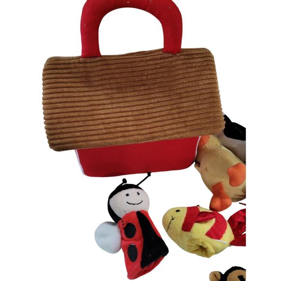 My Barnyard Friends Stuffed Animal Playset, 3 make noise finger puppets Cow - Picture 2 of 3